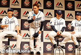 野手陣の決意表明に熊代選手が飛び入り参加