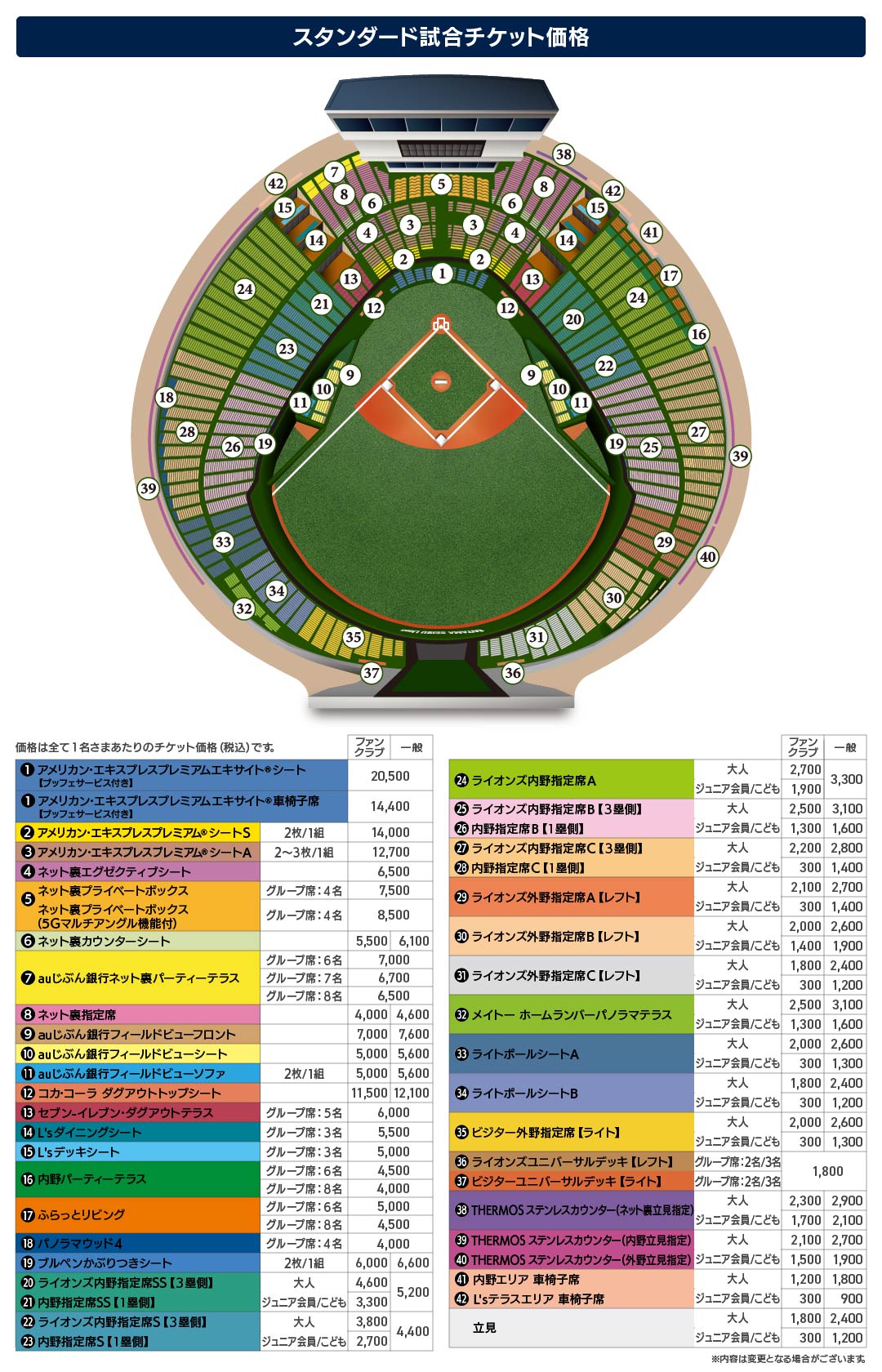 イベント・残席カレンダー(2024年4月) | 埼玉西武ライオンズ