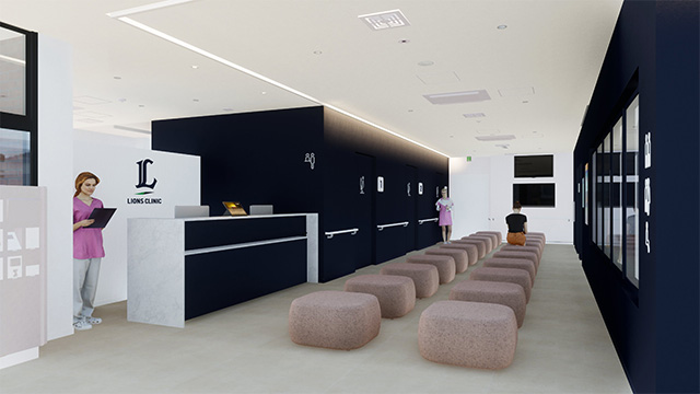 椅子が並んだ清潔感溢れるクリニック待合室