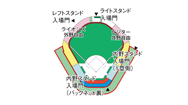 県営大宮公園野球場 球場マップ