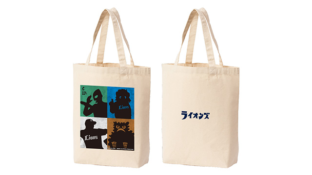 中心に大きく4分割された箇所にウルトラマンの影絵がそれぞれ書かれている。後ろ側には紺の刺繍で中心にカタカナでライオンズと書かれている。