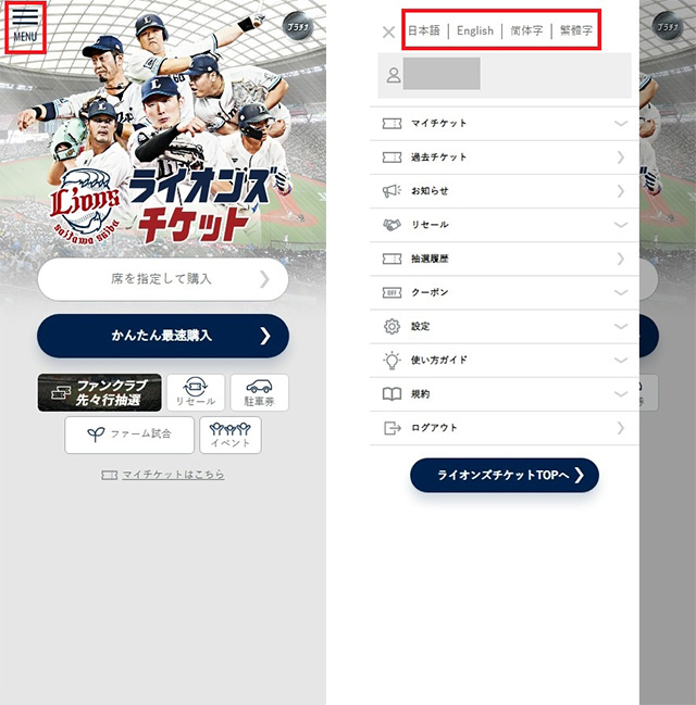 ライオンズチケット(web)/Lions Ticket (website only)