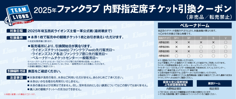 チケット引換クーポン表面