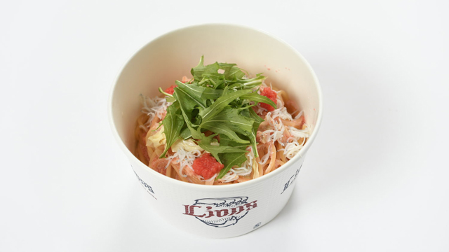 湯葉としらすの明太子クリームパスタ