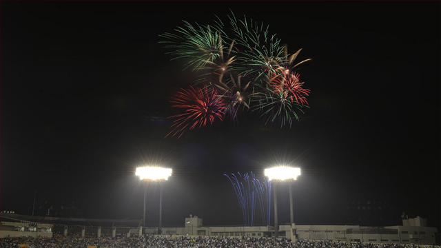 先日実施した花火打ち上げの様子