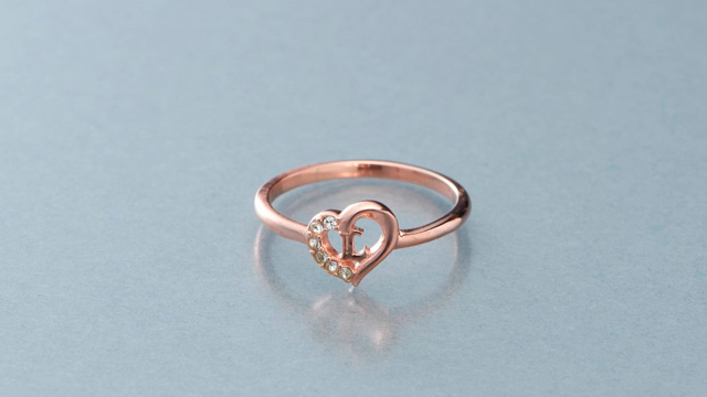 ライオンズ×TENSHODO ハートとLのチャーム付きチェーン指輪