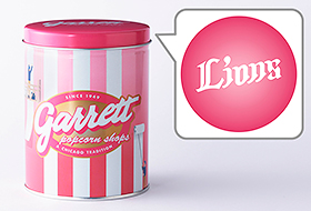 ギャレットポップコーン（ライオンズステッカー付カスタムリッド缶）